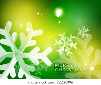 Vector Feliz Navidad fondo abstracto, copos de nieve en el aire. Fondo de color para el mensaje