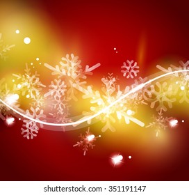 Vector Merry Christmas abstract background, snowflakes in the air. Color background for your message