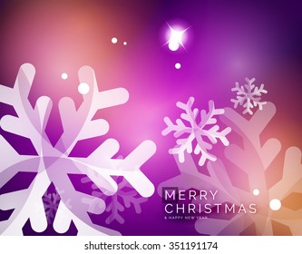 Vektor Frohe Weihnachten abstrakter Hintergrund, Schneeflocken in der Luft. Farbverlauf-Hintergrund Ihrer Nachricht