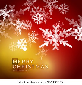 Vector Merry Christmas abstract background, snowflakes in the air. Color background for your message