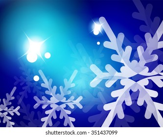 Vetor Feliz Natal resumo fundo, flocos de neve no ar. Cor do plano de fundo da mensagem