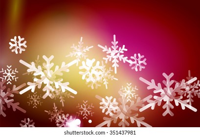 Vector Merry Christmas abstract background, snowflakes in the air. Color background for your message