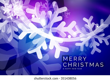 Vector Feliz Navidad fondo abstracto, copos de nieve en el aire. Fondo de color para el mensaje