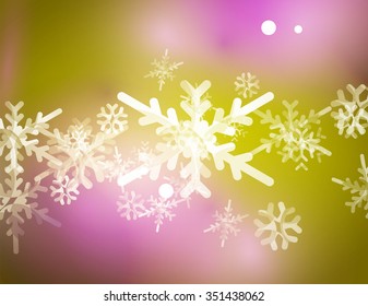 Vector Merry Christmas abstract background, snowflakes in the air. Color background for your message