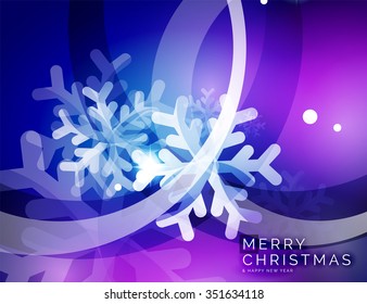 Vector Merry Christmas abstract background, snowflakes in the air. Color background for your message