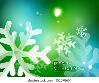 Vector Merry Christmas abstract background, snowflakes in the air. Color background for your message
