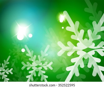 Vektor Frohe Weihnachten abstrakter Hintergrund, Schneeflocken in der Luft. Farbverlauf-Hintergrund Ihrer Nachricht