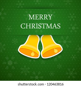 Vector merry christmas background with bell.