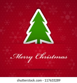 Vector merry christmas background with fir tree.