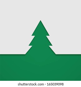 Vector merry christmas background with fir tree.
