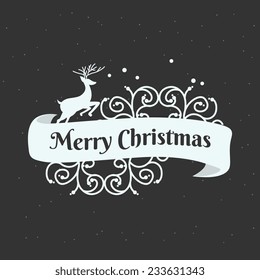 vector merry christmas background with reindeer