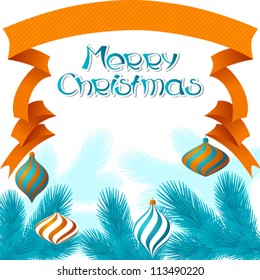 Vector Merry Christmas background in retro style.