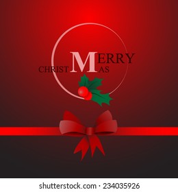 Vector : Merry Christmas background and ribbon
