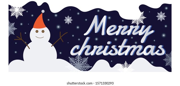 
Vector Merry Christmas Background And Snowman