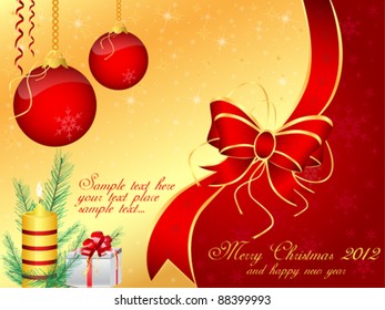 Vector Merry Christmas Background Template Set
