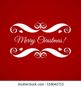 Vector Merry Christmas badge over red