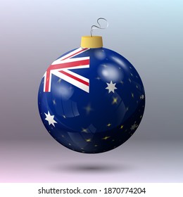 Vector - Merry Christmas ball with Australia flag