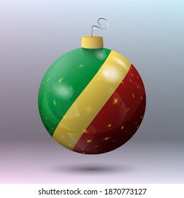 Vector - Merry Christmas ball with Congo flag