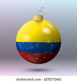 Vector - Merry Christmas ball with Ecuador flag