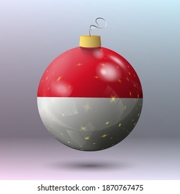 Vektor - Fröhlicher Weihnachtsball mit Monaco-Flagge