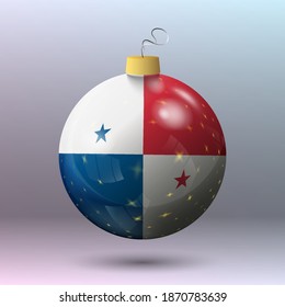 Vector - Merry Christmas ball with Panama flag