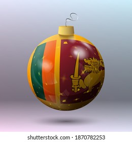 Vector - Feliz bola de Navidad con bandera de Sri Lanka