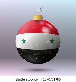 Vector - Merry Christmas ball with Syria flag