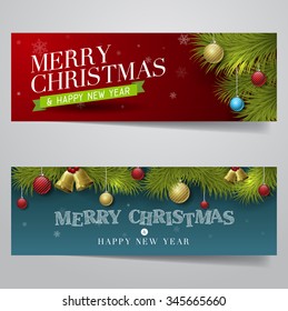 Vector Merry Christmas, banner design