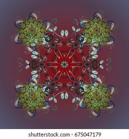 Vector Merry Christmas Border in colors on colorful background.