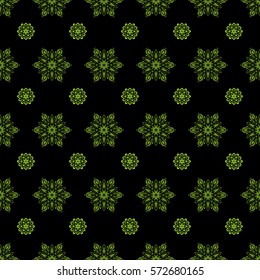 Vector Merry Christmas Border in green colors on black background.