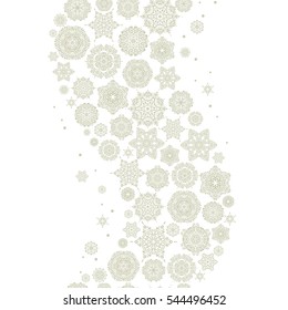 Vector Merry Christmas Border in neutral colors on white background.