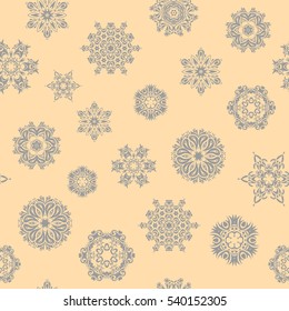 Vector Merry Christmas Border on beige background.