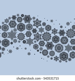 Vector Merry Christmas Border on neutral background.