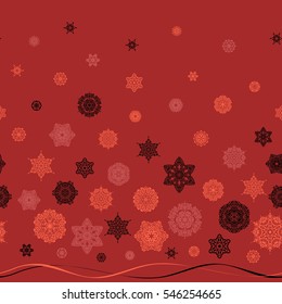 Vector Merry Christmas Border on red background.