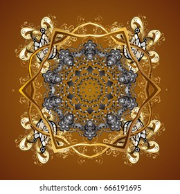 Vector Merry Christmas Border on brown background.
