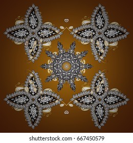 Vector Merry Christmas Border on brown background.