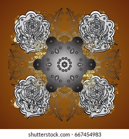 Vector Merry Christmas Border on brown background.