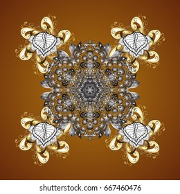 Vector Merry Christmas Border on brown background.