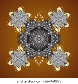 Vector Merry Christmas Border on brown background.
