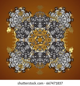 Vector Merry Christmas Border on brown background.