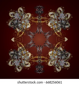 Vector Merry Christmas Border on brown background.