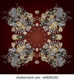 Vector Merry Christmas Border on brown background.