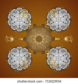 Vector Merry Christmas Border on brown background.