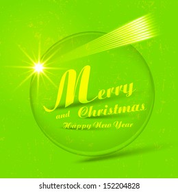 Vector Merry Christmas button badge with comet