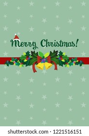 Vector, Merry Christmas card.