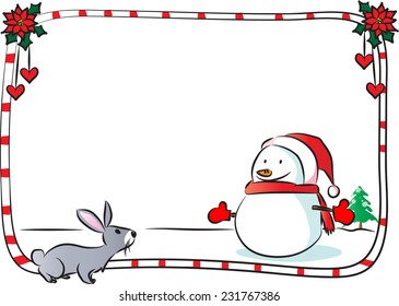 vector merry Christmas card border frame