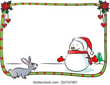 vector merry Christmas card border frame