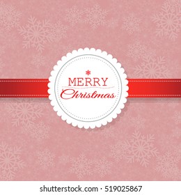 Vector Merry Christmas card design. Perfect as invitation or announcement.  Vector illustration.