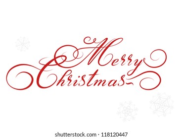 Vector Merry Christmas Card, Hand Drawn Alphabet