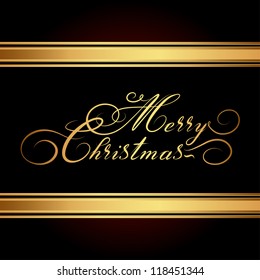 vector Merry Christmas card, hand drawn alphabet